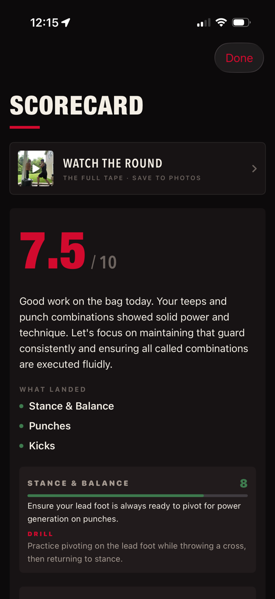 FightMode AI round scorecard scoring boxing technique
