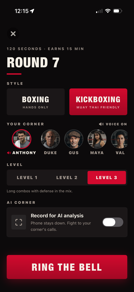 FightMode coach selection - pick your corner